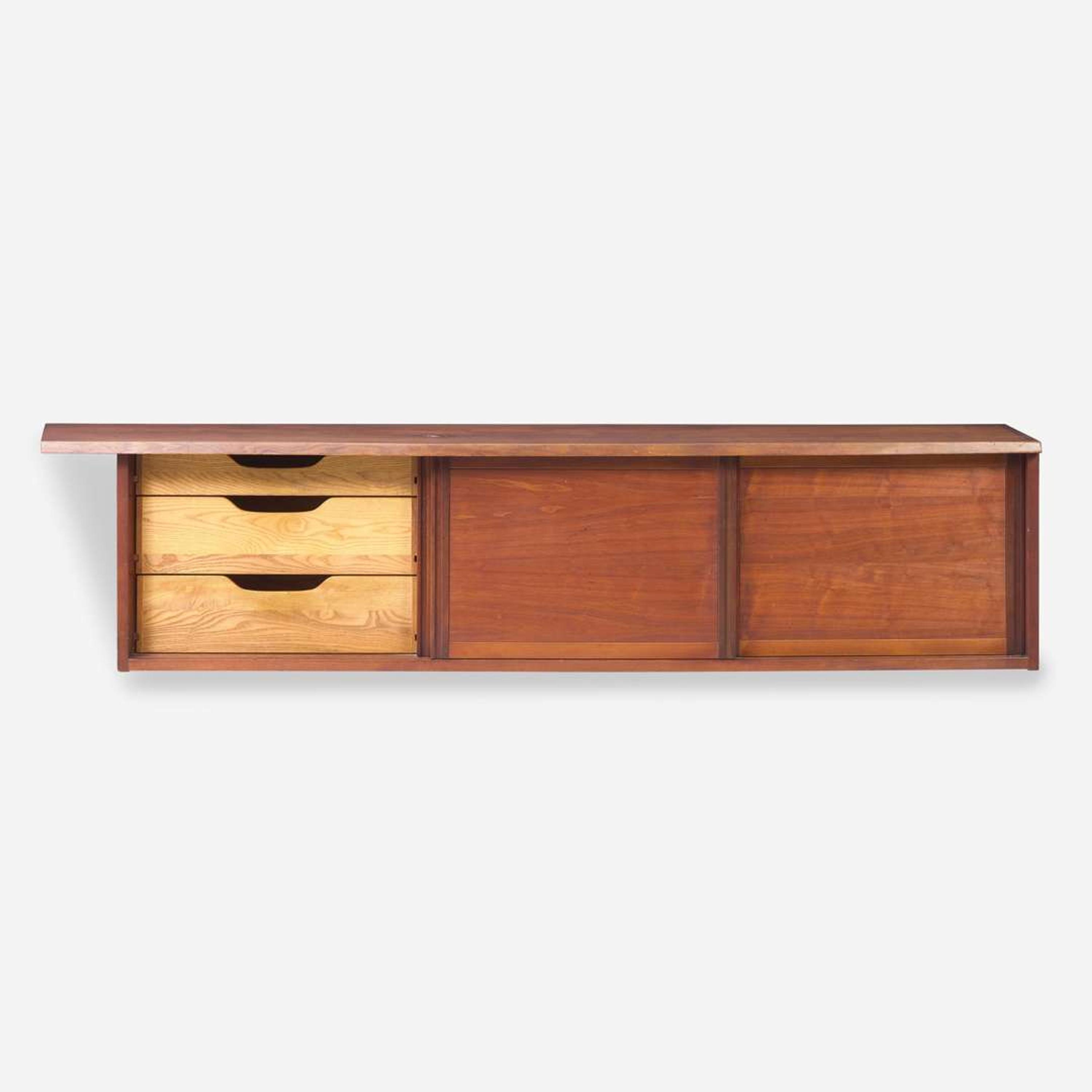 George Nakashima (American, 1905-1990) Triple-Door Hanging Wall Case, New Hope, Pennsylvania, 1956