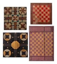 Four Painted Decorated Gameboards