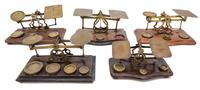 A Group of Five Brass Postal Scales Width of largest 9 inches. — LATE 19TH/EARLY 20TH CENTURY