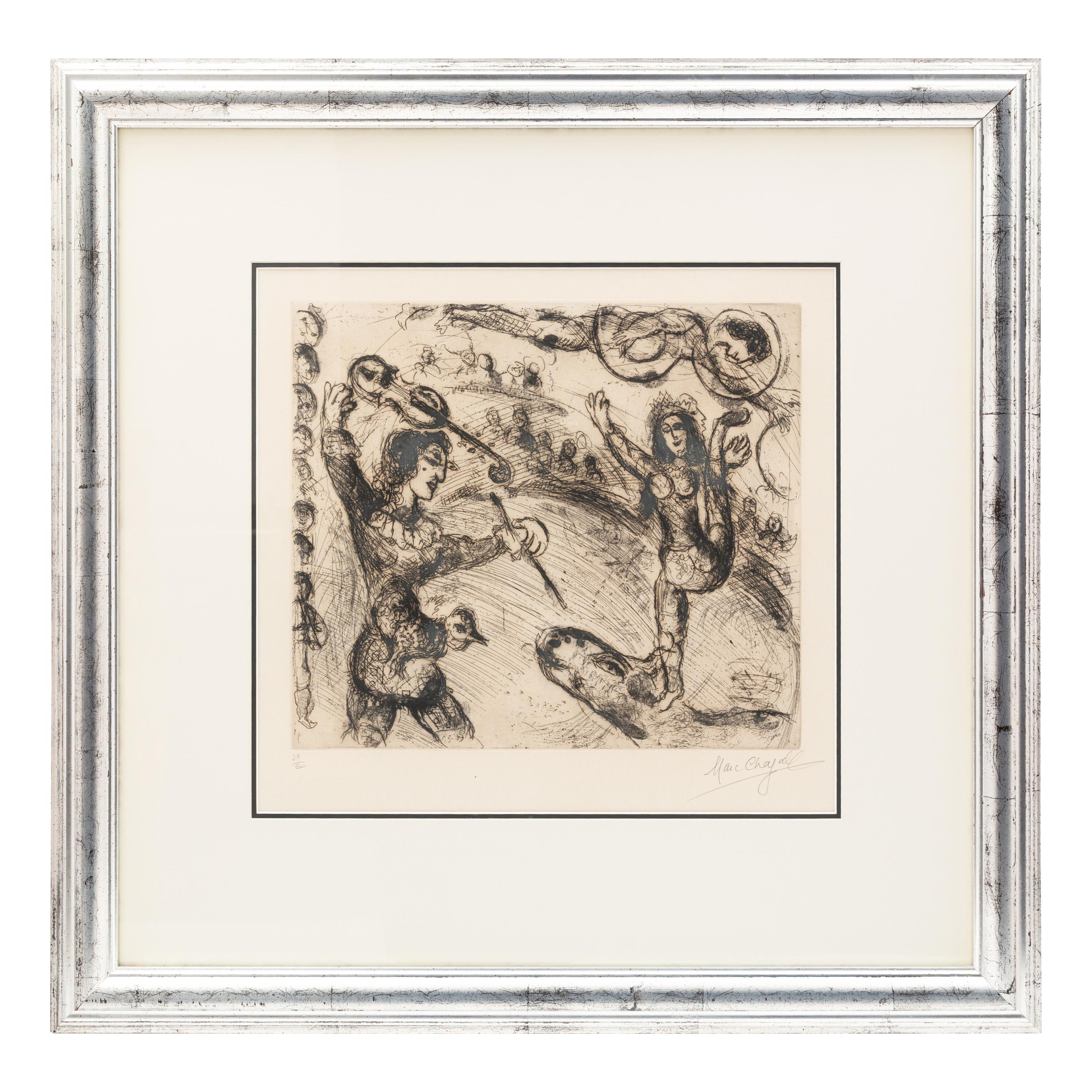 Marc Chagall (Belarusian/French, 1887-1985) — Acrobate et violoniste, 1968