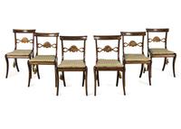 A Set of Six Regency Mahogany Side Chairs