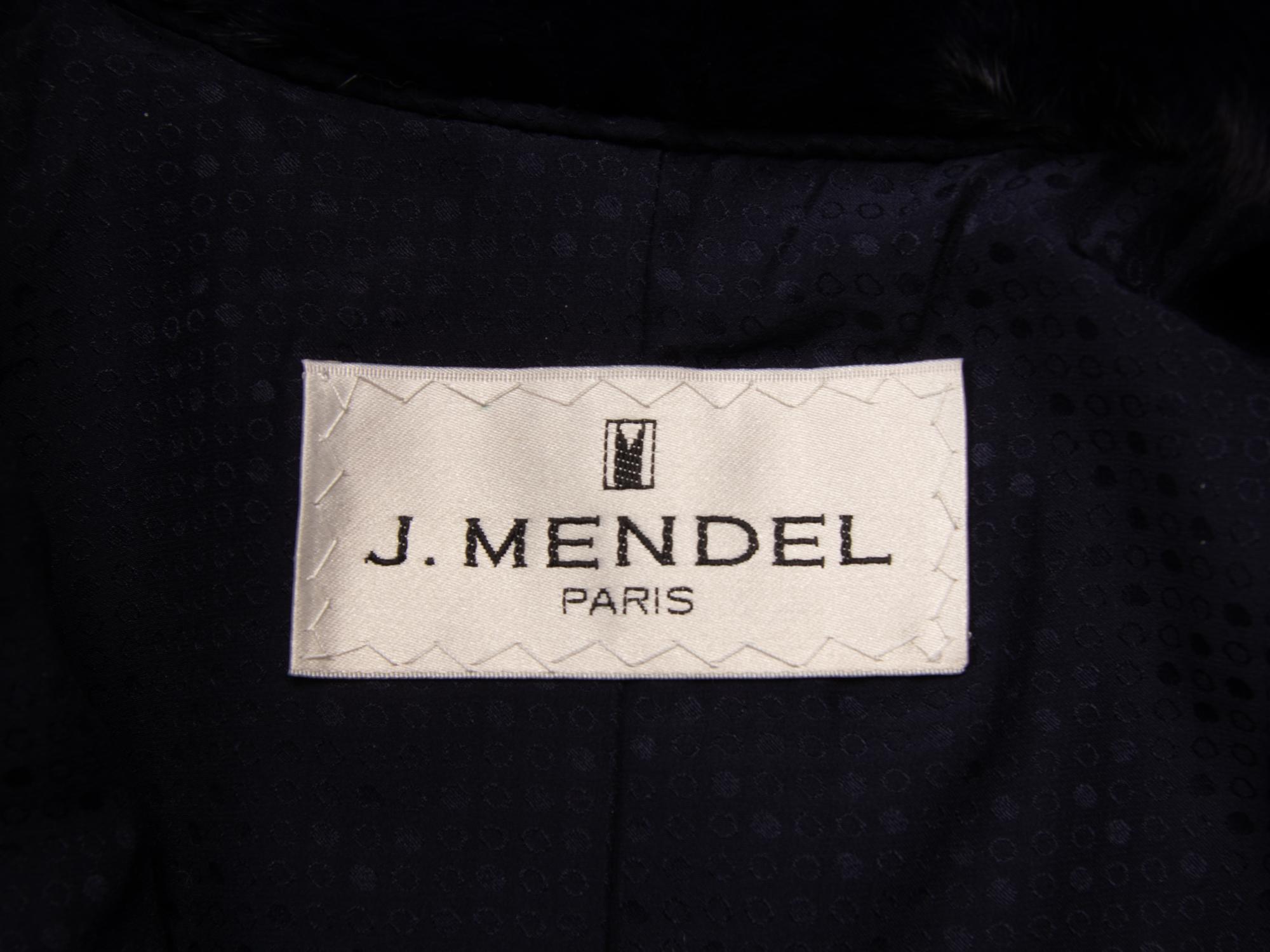 J. Mendel, Navy Ermine Fur Coat & Headband