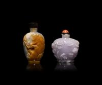 Two Chinese Jadeite Snuff Bottles