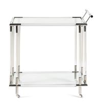 A Contemporary Acrylic and Chrome Bar Cart