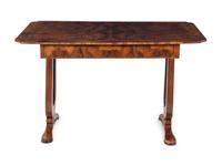An Austrian Neoclassical Burlwood Writing Table and Chair