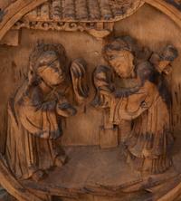 A Chinese Carved Hardwood Four-Panel Floor Screen