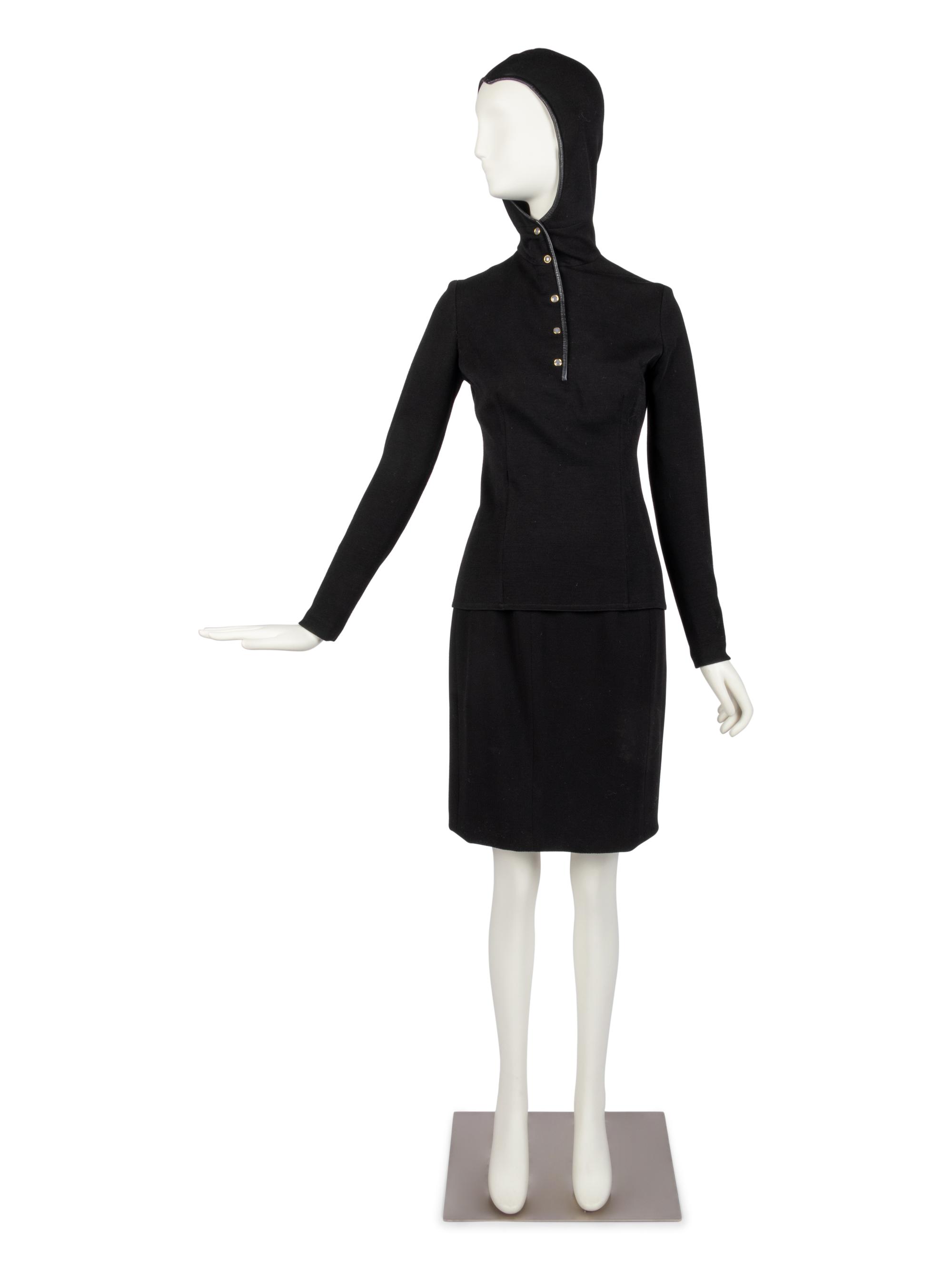 Bonnie Cashin Cape, Coat with Belt, Dress with Belt, Hooded Sweater, Two Sketches, 1960-70s