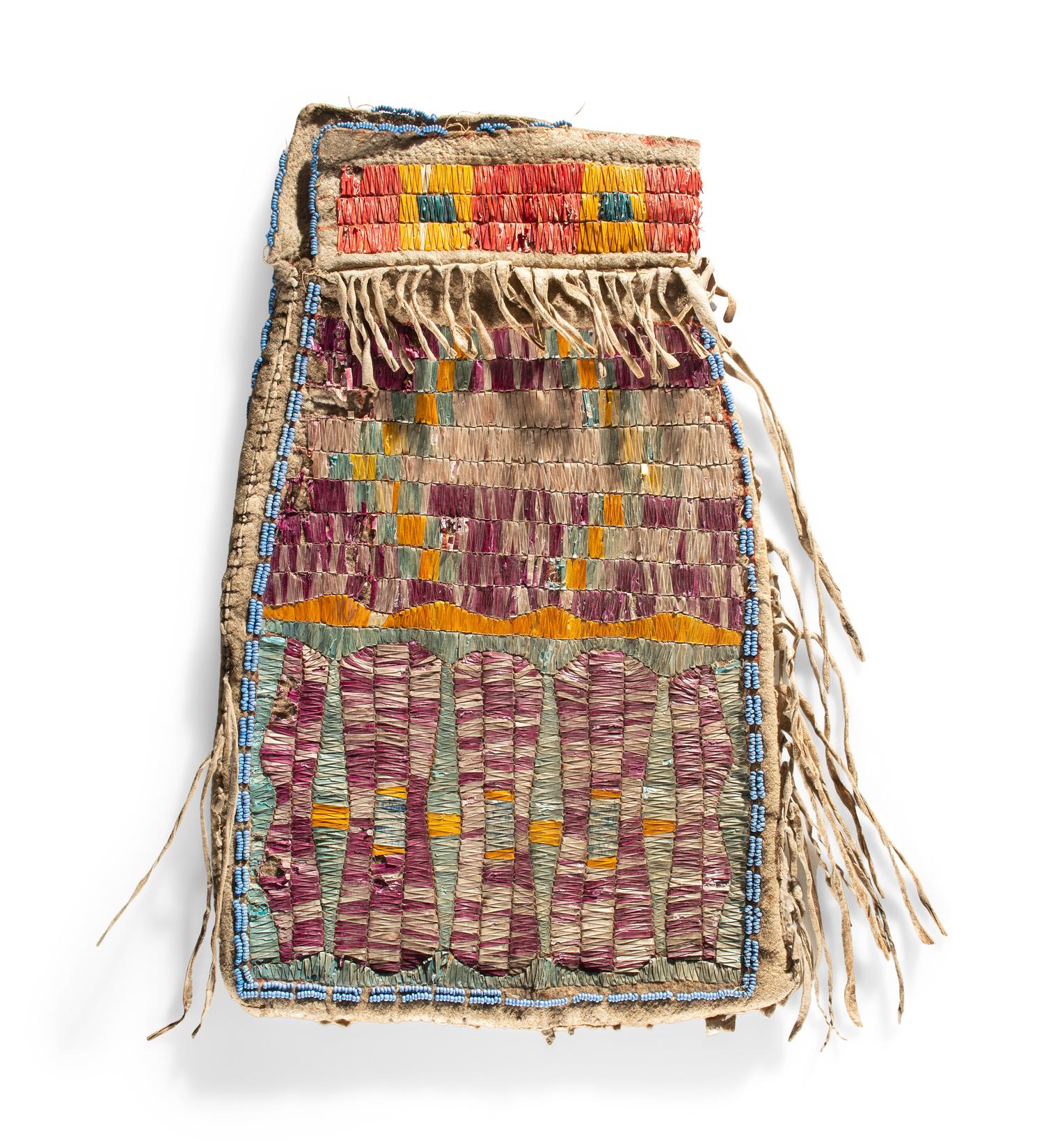 Mandan / Hidatsa Quilled Hide Bag