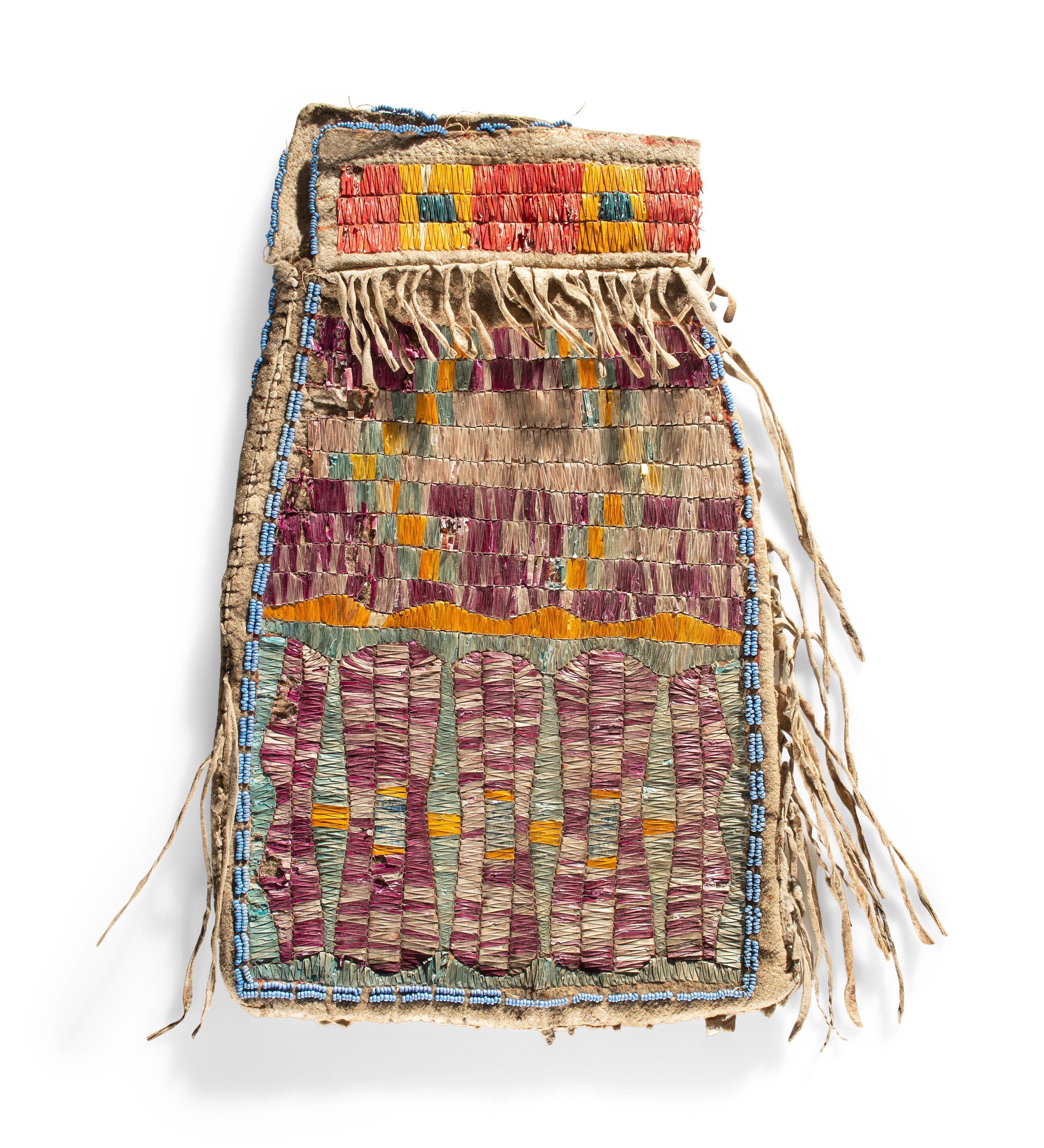 Mandan / Hidatsa Quilled Hide Bag