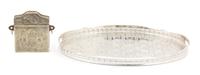 Two Pieces of Moroccan Metalwork Tray length 20 1/2 inches. — 20TH CENTURY