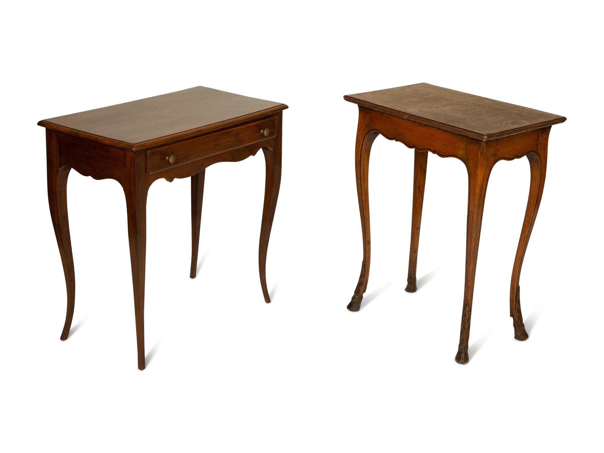 A Louis XV Style Provincial Side Table and a French Provincial Style Side Table