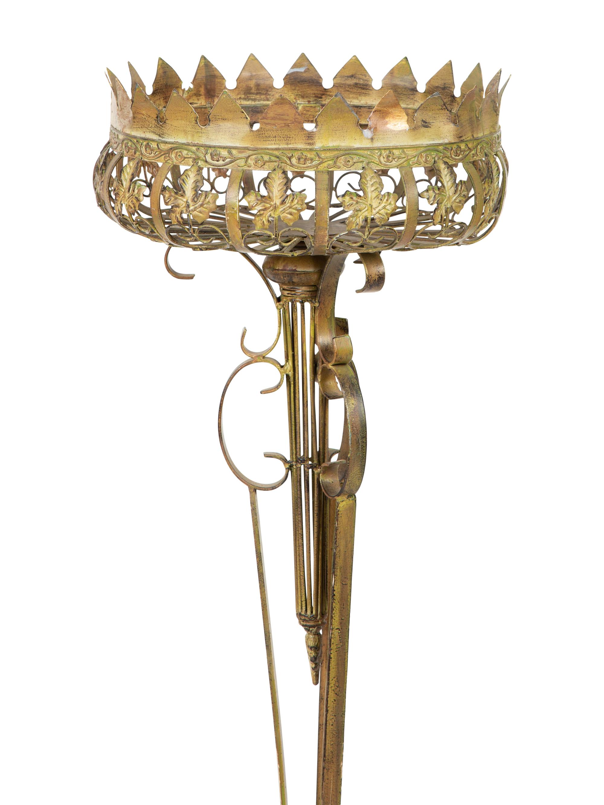 A Pair of Polychromed Wrought Iron Planters — 20TH CENTURY
