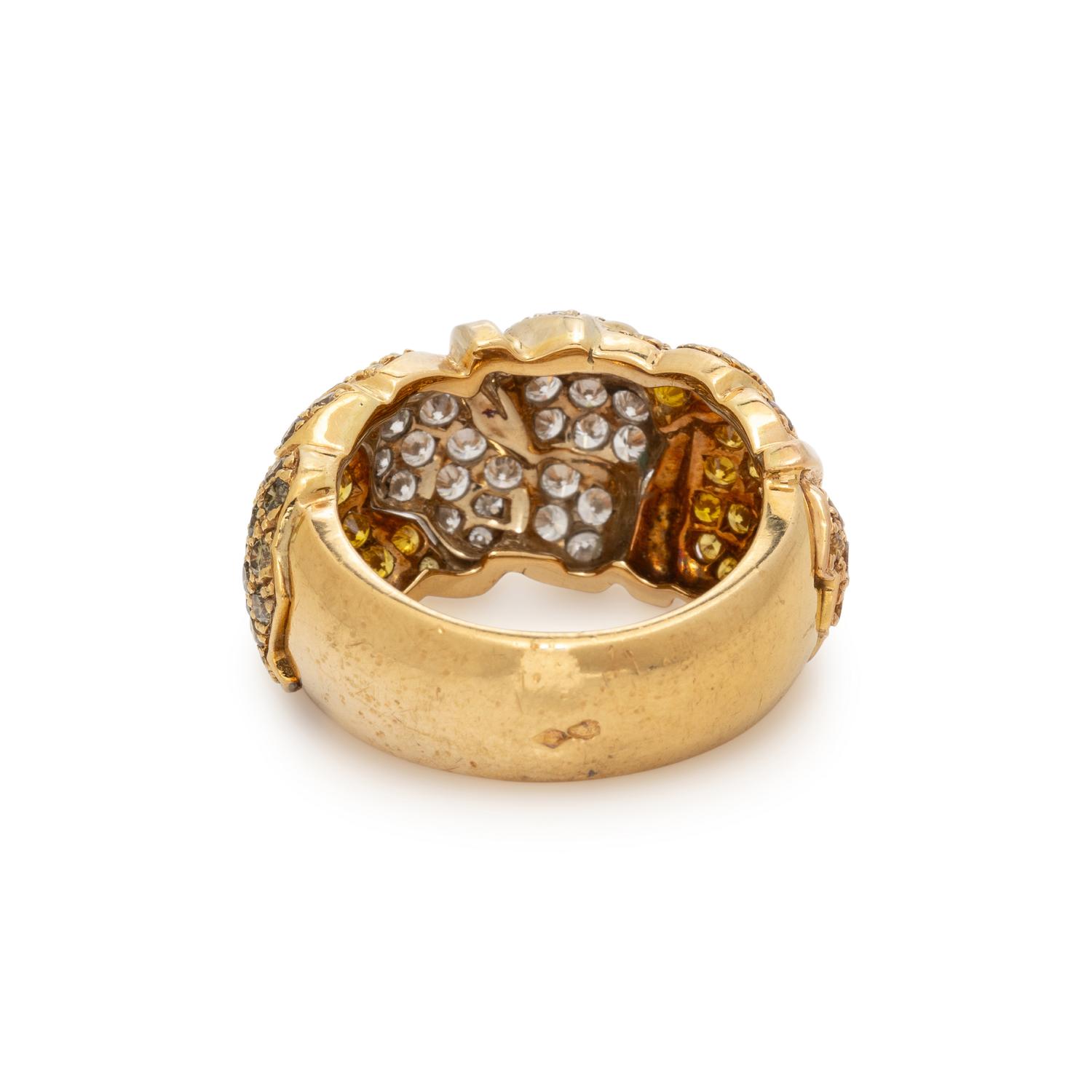 VAN CLEEF & ARPELS, YELLOW GOLD, DIAMOND, AND COLORED DIAMOND RING