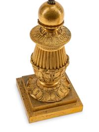A Pair of Empire Style Gilt and Patinated Bronze Figural Two-Light Candelabra