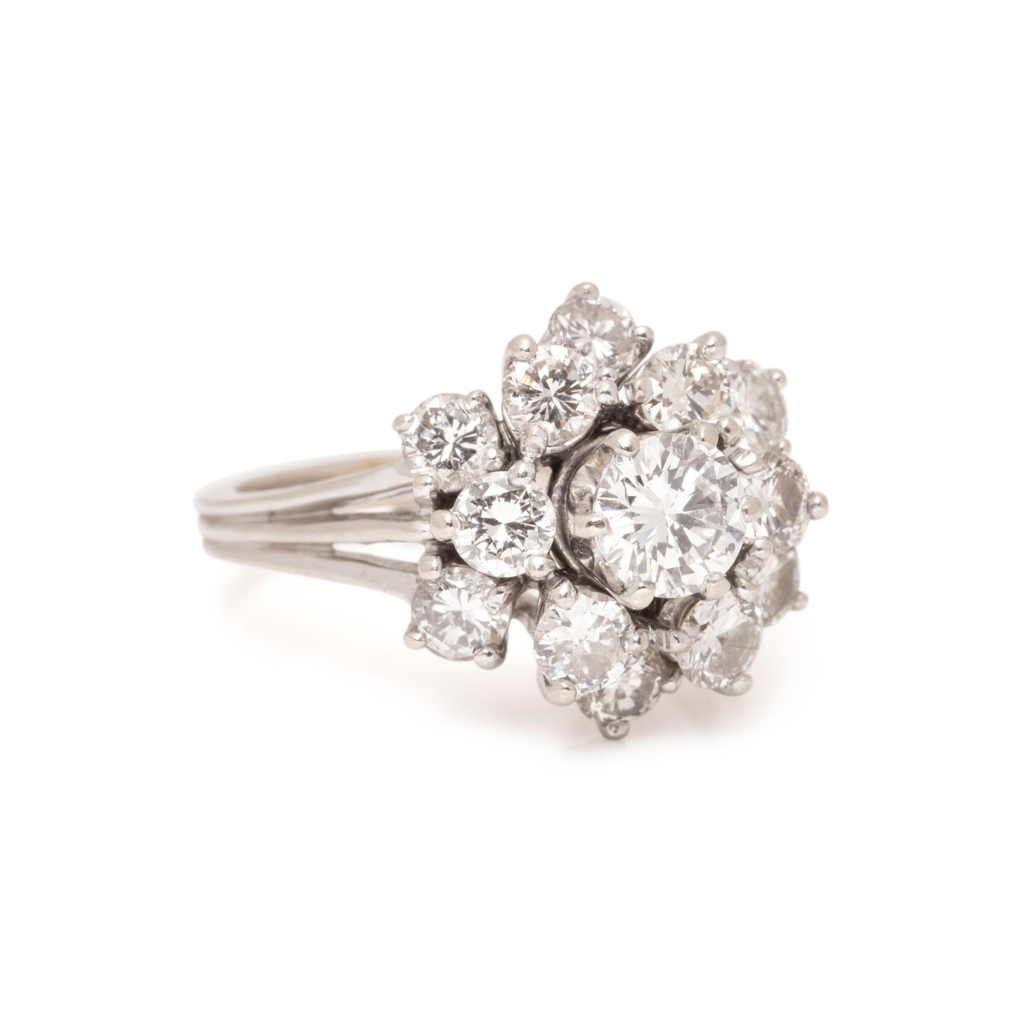 BAUMSTEIN & FEDER, DIAMOND CLUSTER RING
