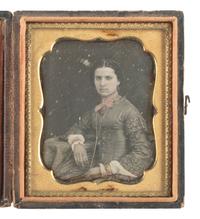 [EARLY PHOTOGRAPHY]. Sixth plate daguerreotype of an elegant woman, possibly of Hispanic heritage.