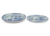 Two Chinese Export Blue and White Porcelain Platters
