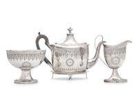 A Federal Four-Piece Silver Tea Service