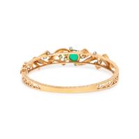 CHRYSOPRASE, DIAMOND, AND YELLOW GOLD BANGLE BRACELET