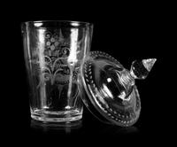 An American Etched Glass Cup-and-Cover