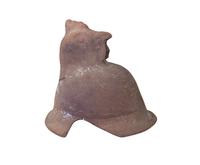 A Terra Cotta Chicken Helmet 6" W X 8.5" D x 8.5" H — Mexico, 20th Century