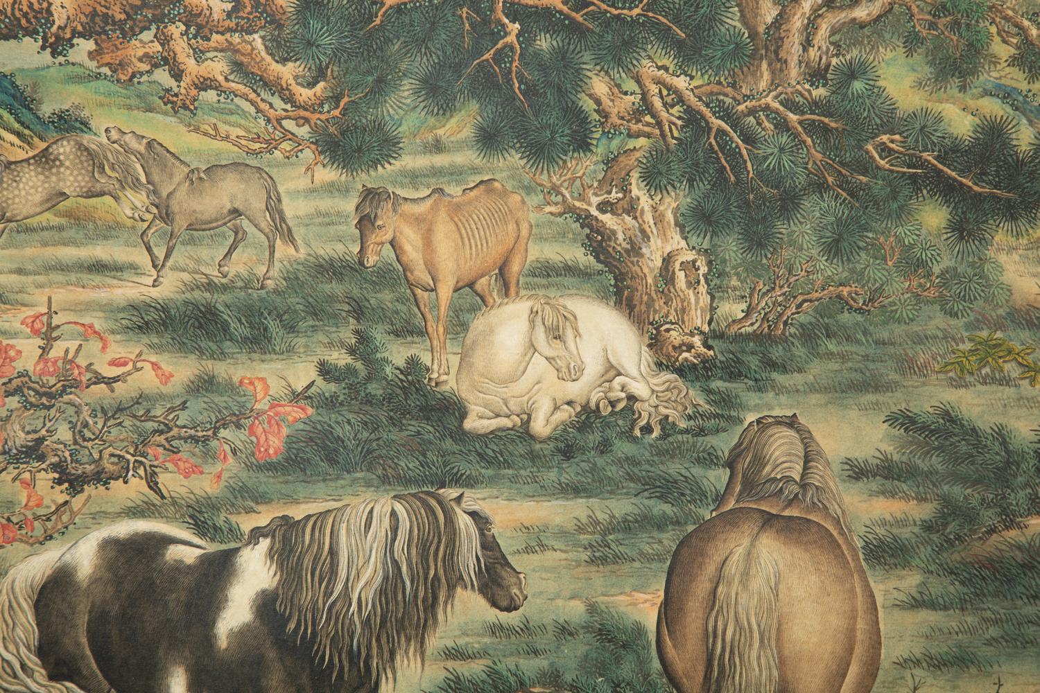 A Chinese Painting on Paper After Lang Shining