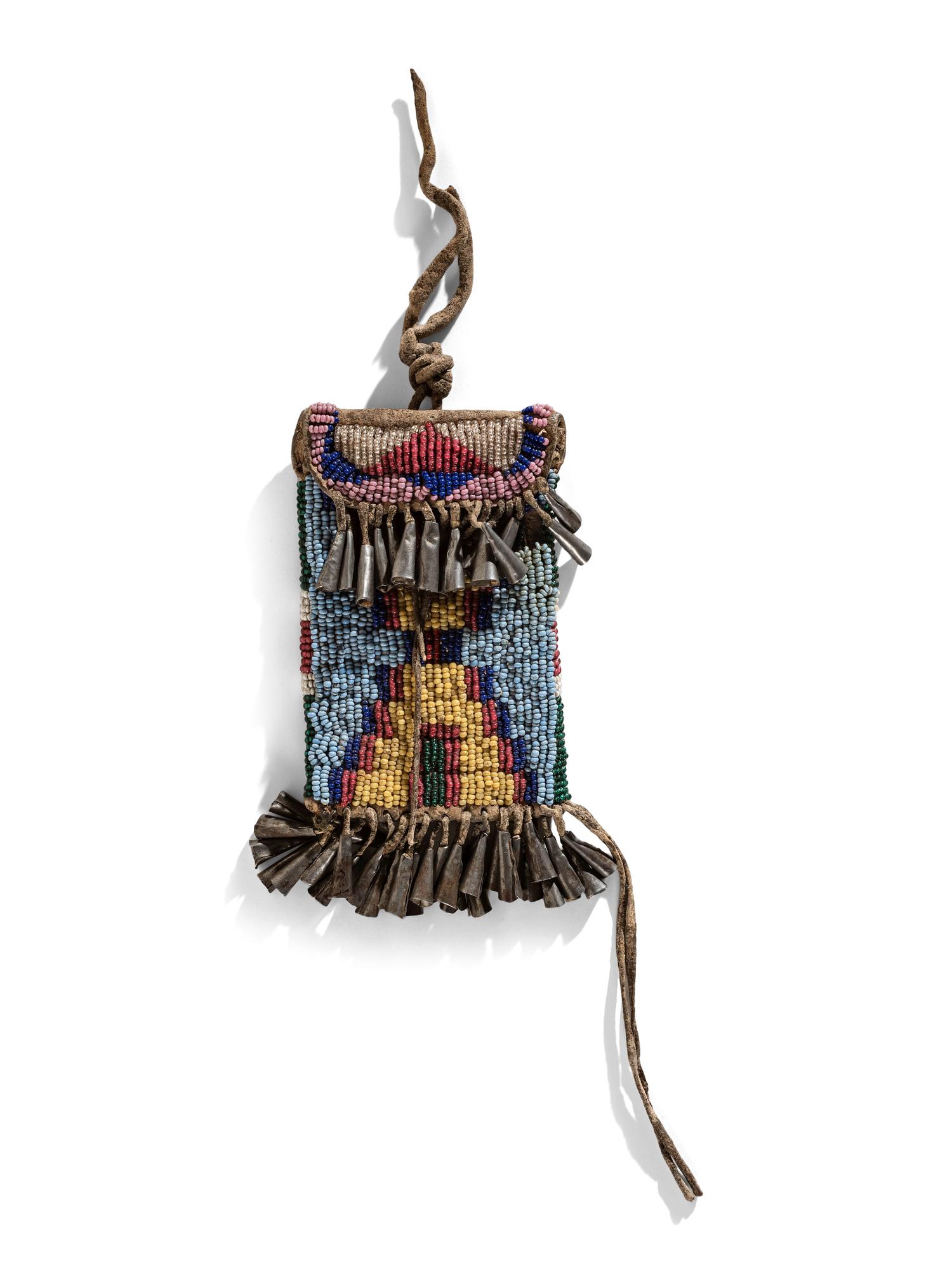 Assiniboine Beaded Hide Strike-A-Light Bag