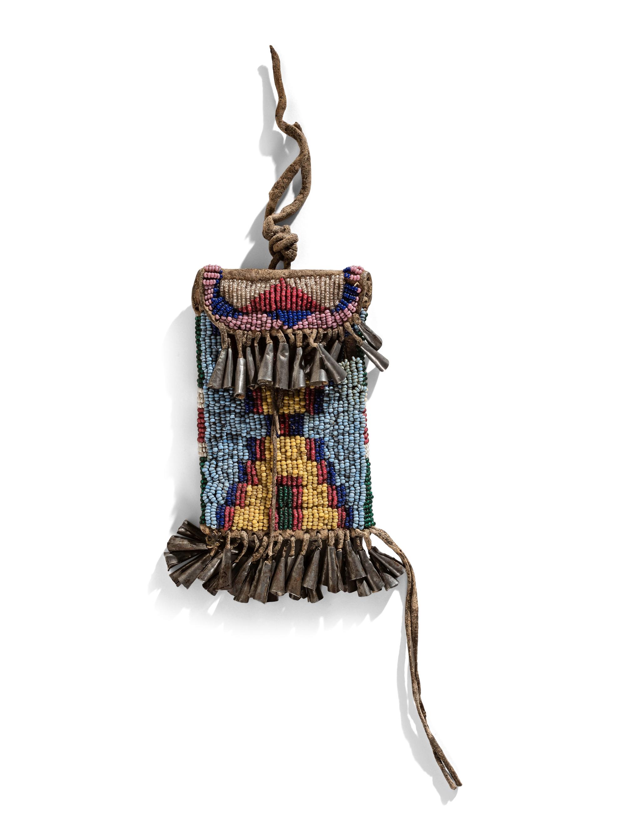 Assiniboine Beaded Hide Strike-A-Light Bag