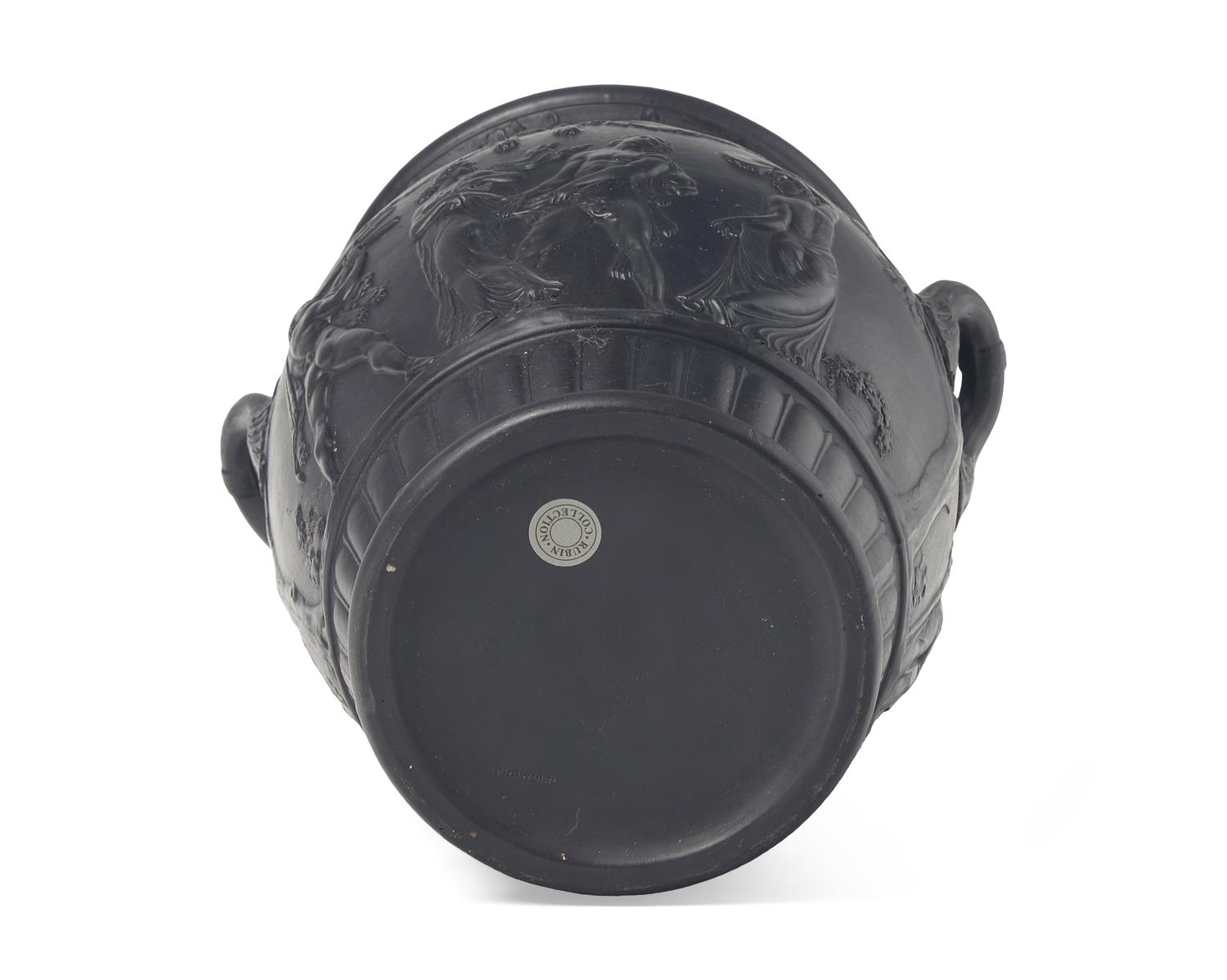A Wedgwood Black Basalt Twin-Handled Urn