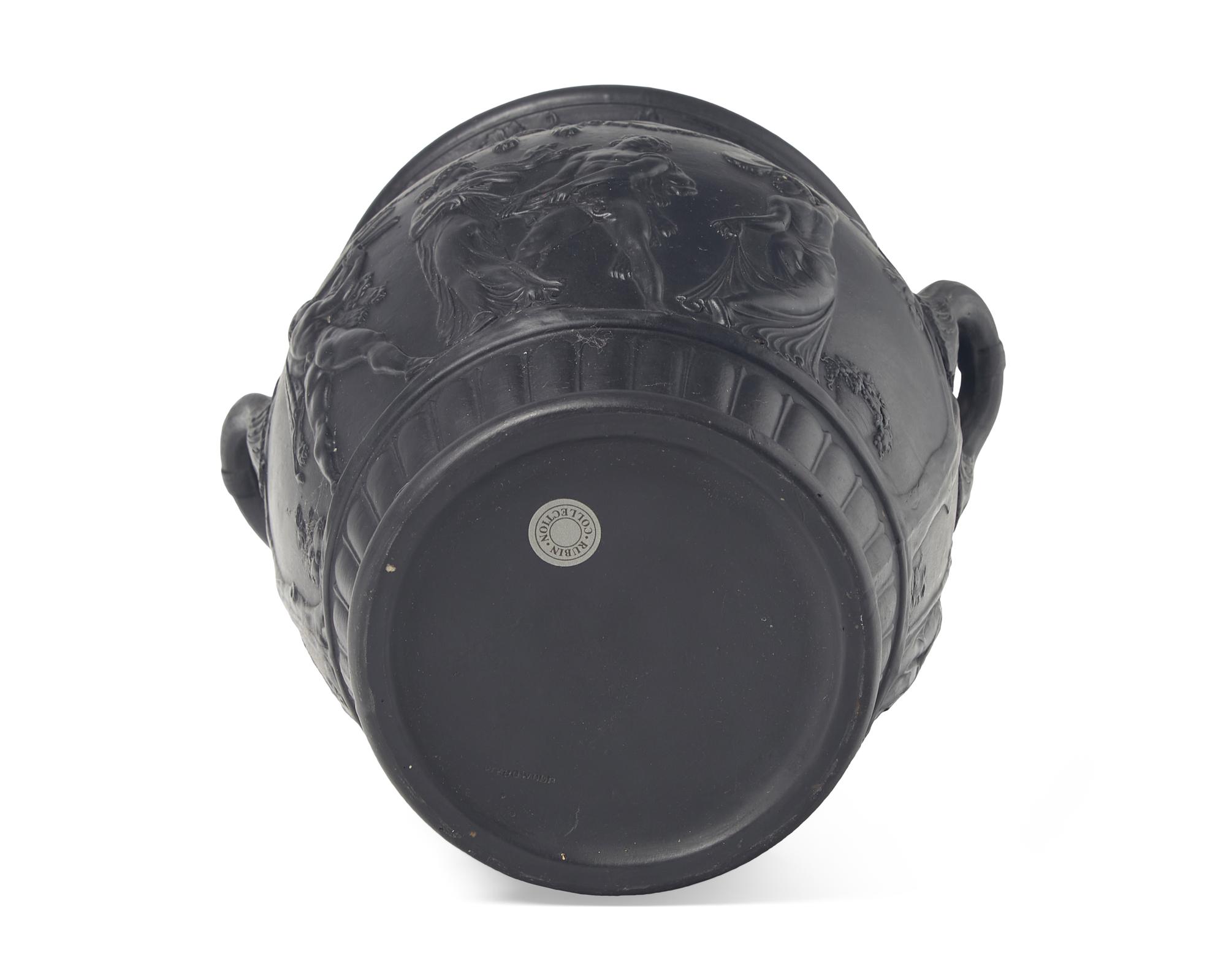 A Wedgwood Black Basalt Twin-Handled Urn