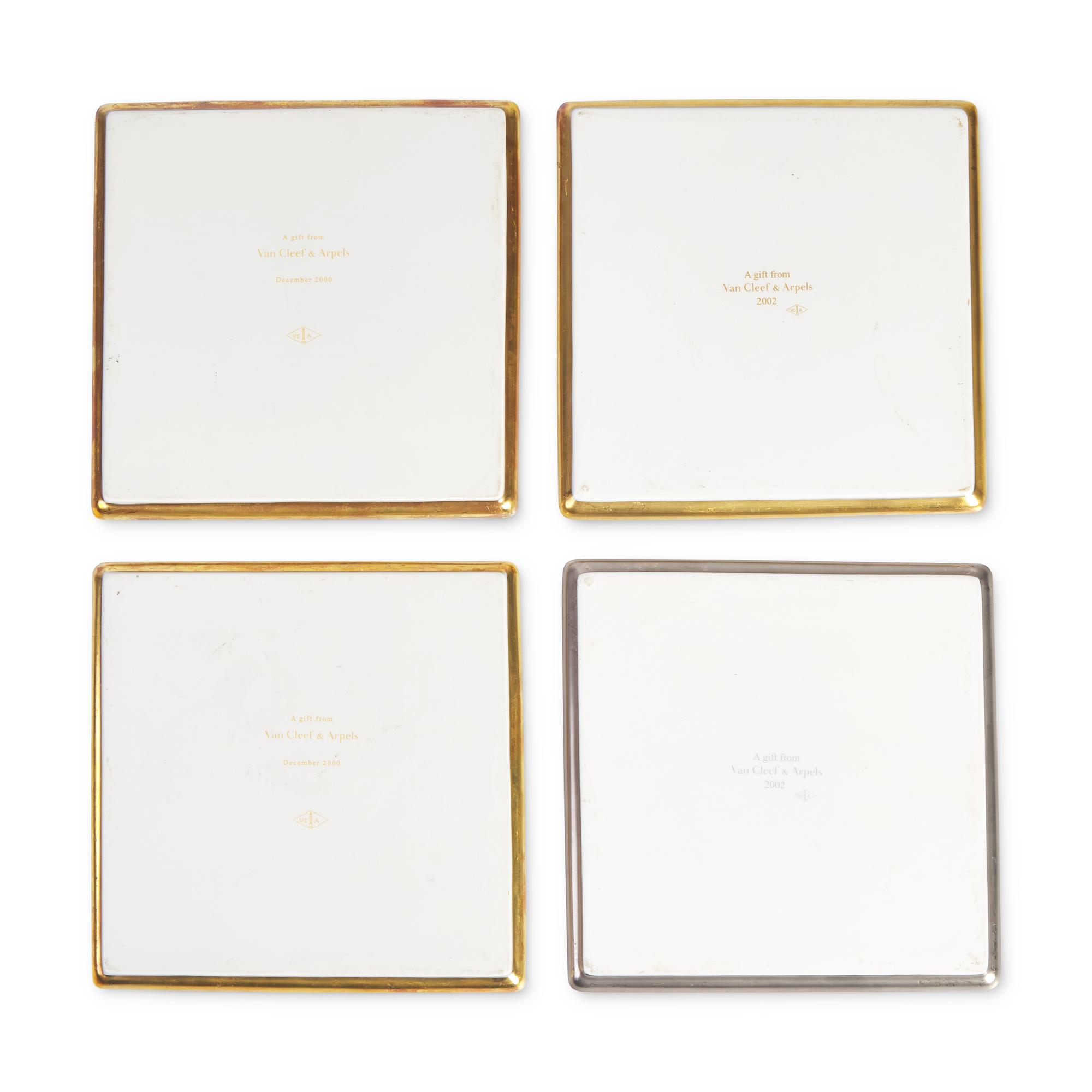 A Group of Four Van Cleef and Arpels Commemorative Porcelain Dishes
