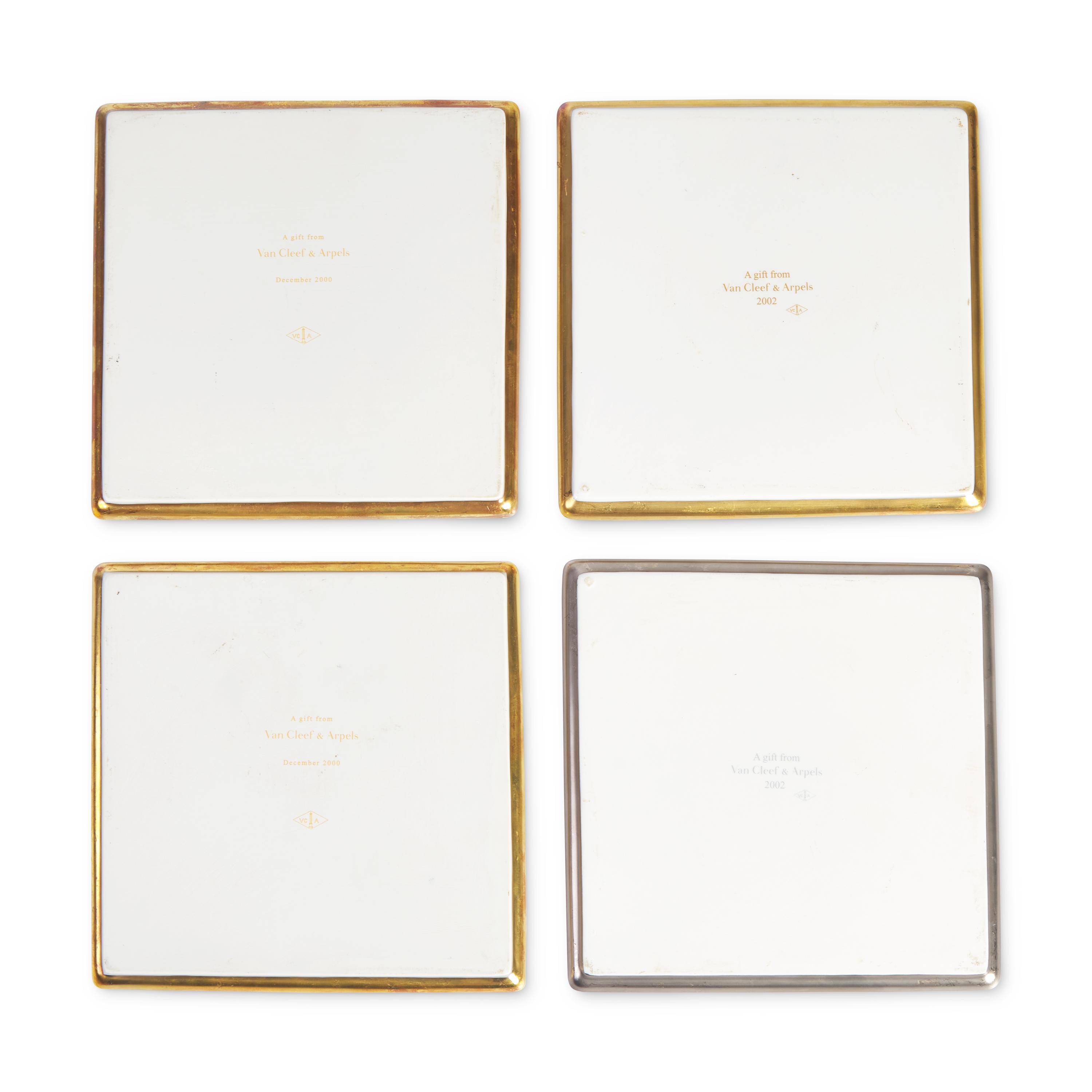 A Group of Four Van Cleef and Arpels Commemorative Porcelain Dishes