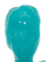 A Daum Pâte de Verre Bust of a Woman and a Daum Ombre Verte Pâte de Verre and Chrome Relief Sculpture