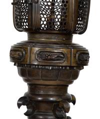 A Monumental Japanese Bronze Garden Lantern