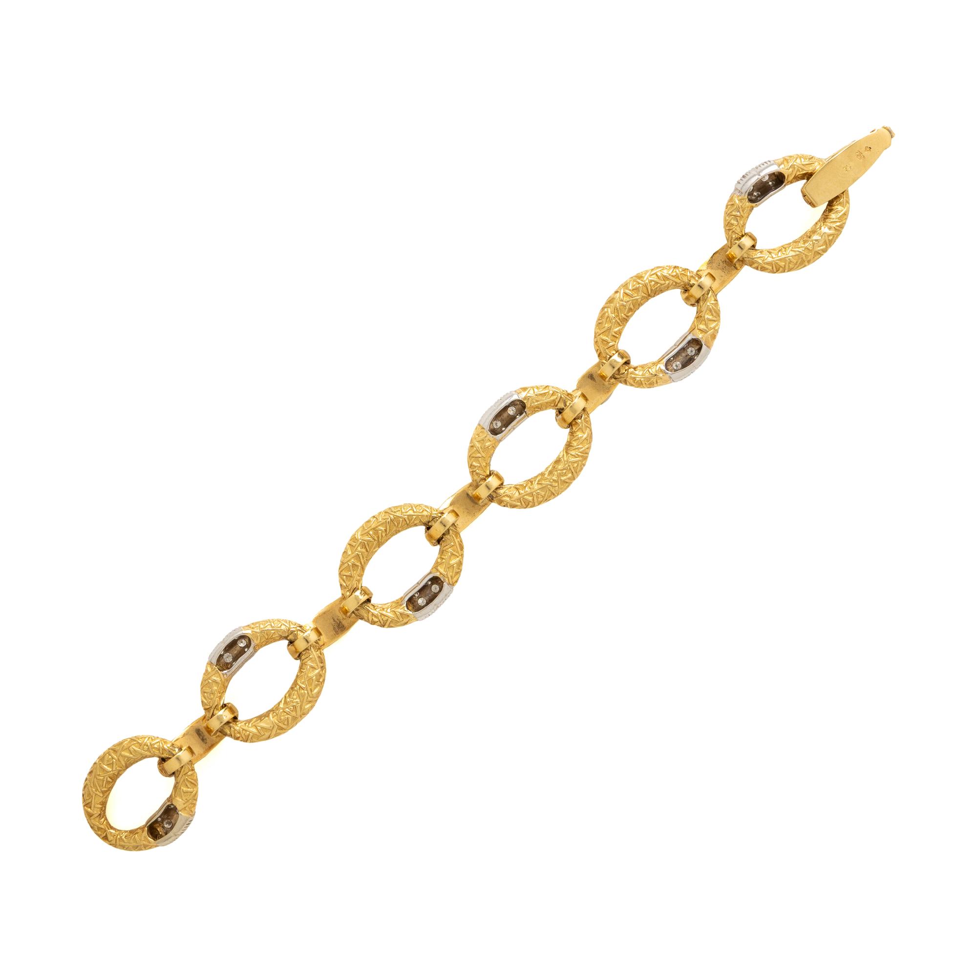Frattini, Yellow Gold and Diamond Bracelet and Earrings