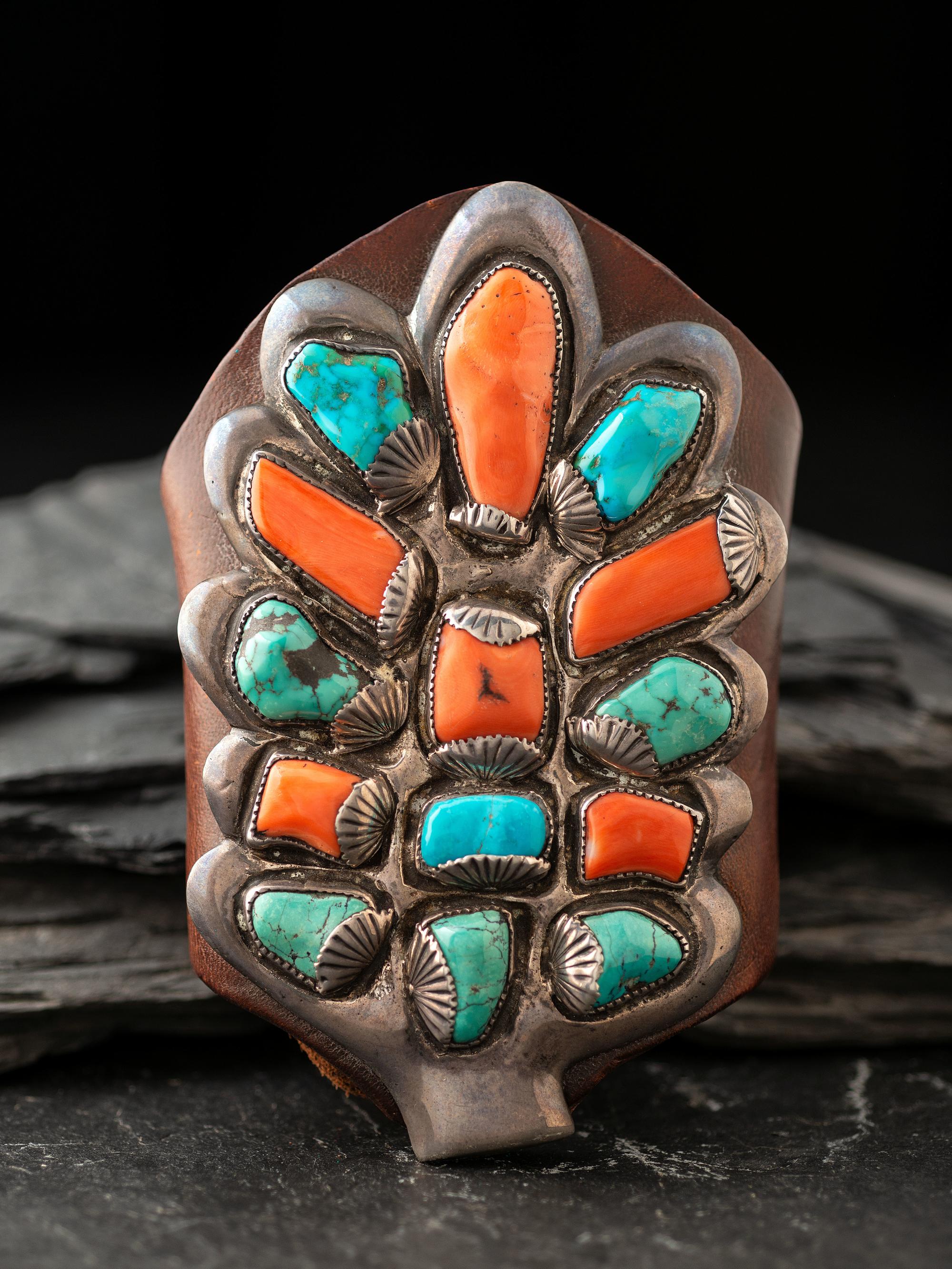 Large Ketoh, with Turquoise and Coral Clusters