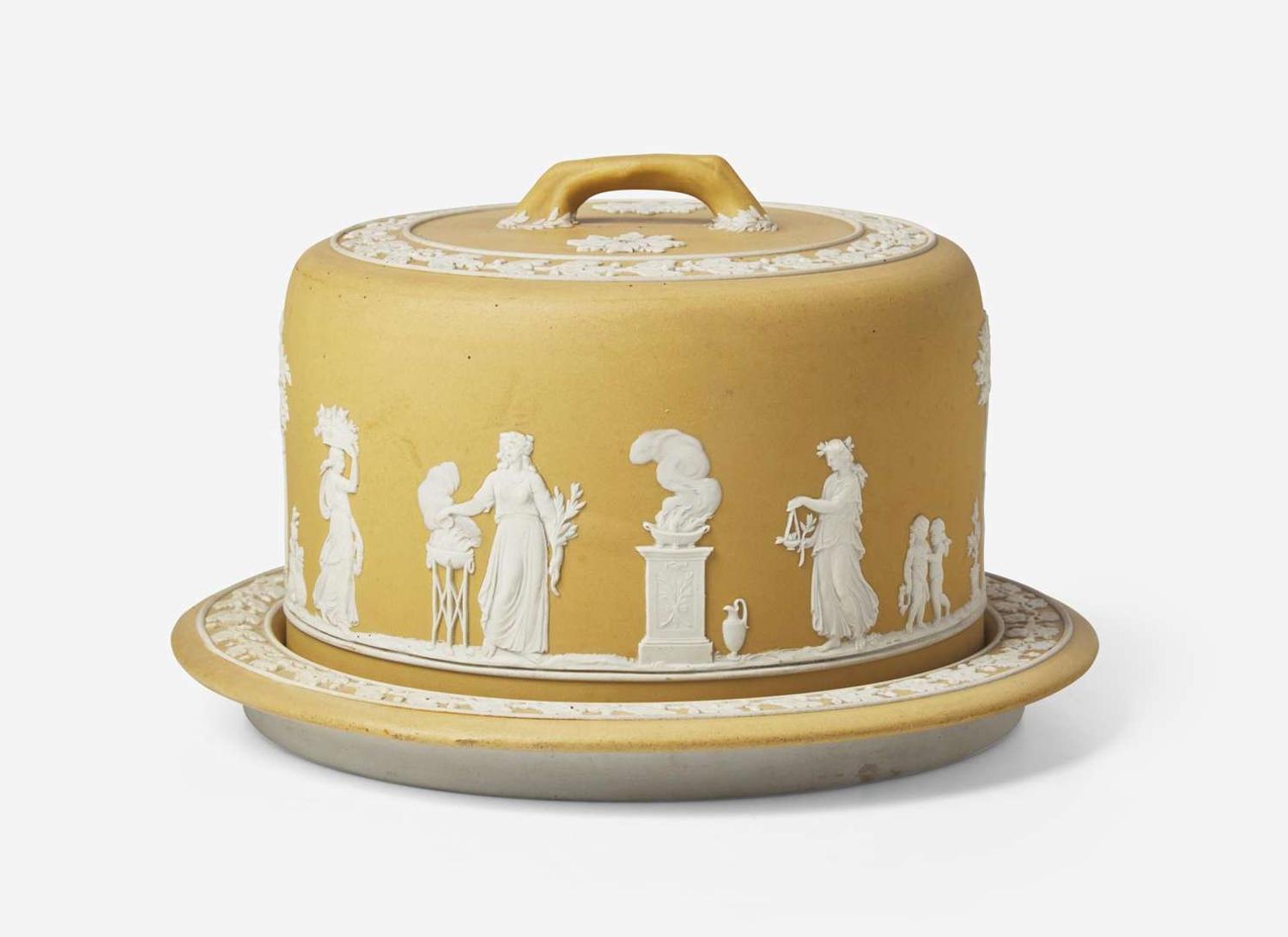 A Wedgwood Yellow Dip Jasperware Cheese Dish and Cover, UK, circa 1890