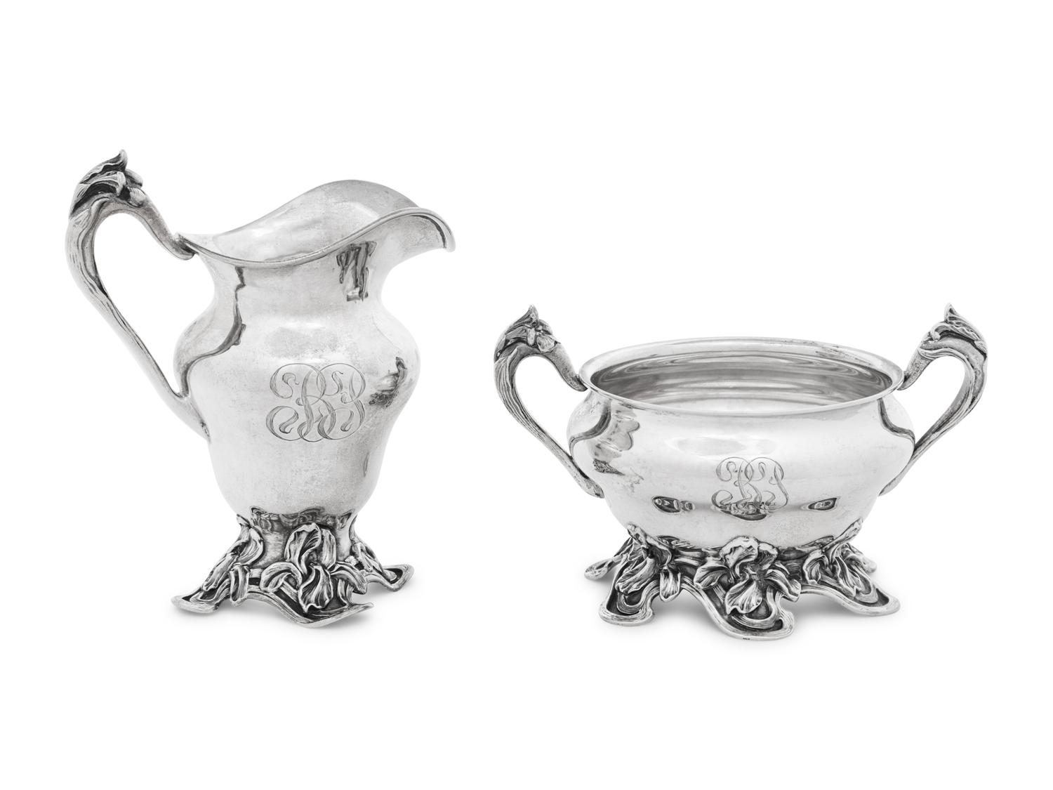 An American Silver Creamer and Sugar