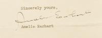 [Aviation] Earhart, Amelia and Eddie Rickenbacker. Pair of Signed Items