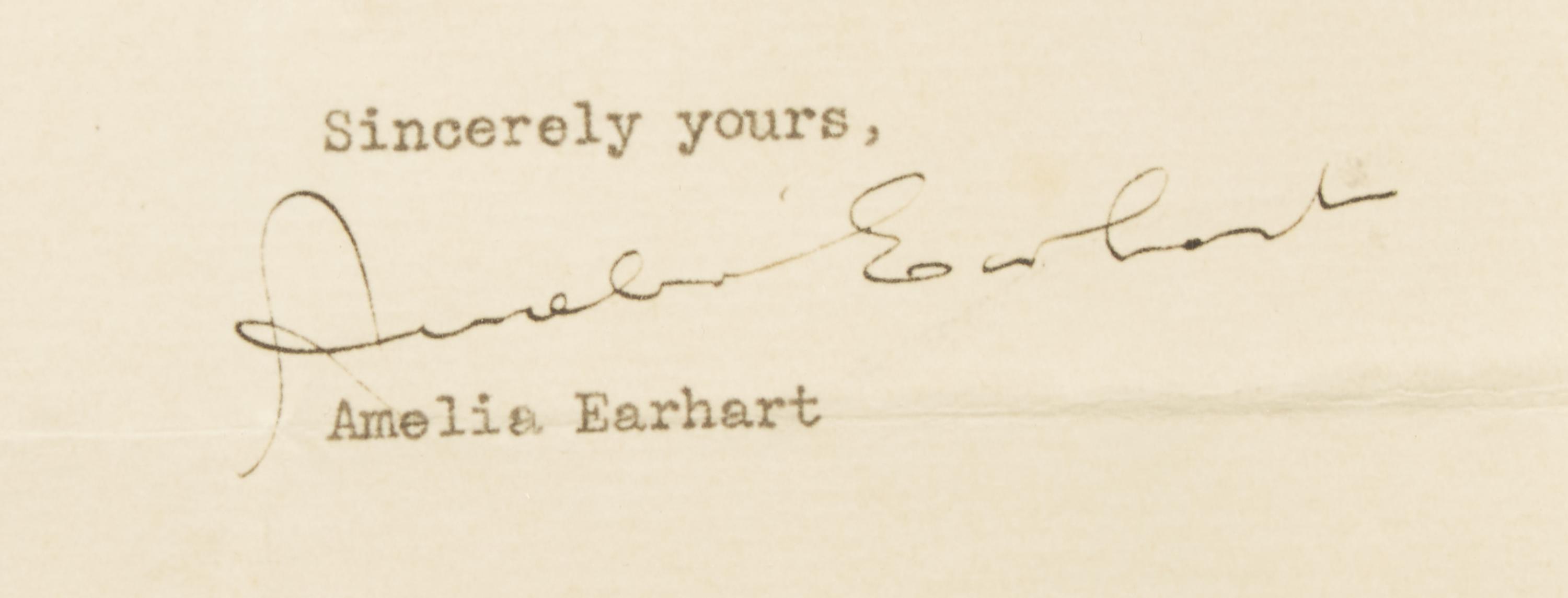 [Aviation] Earhart, Amelia and Eddie Rickenbacker. Pair of Signed Items