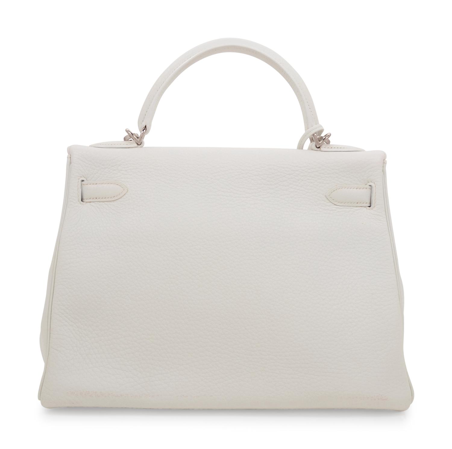 Hermès White Leather 32cm Kelly Bag, 2004