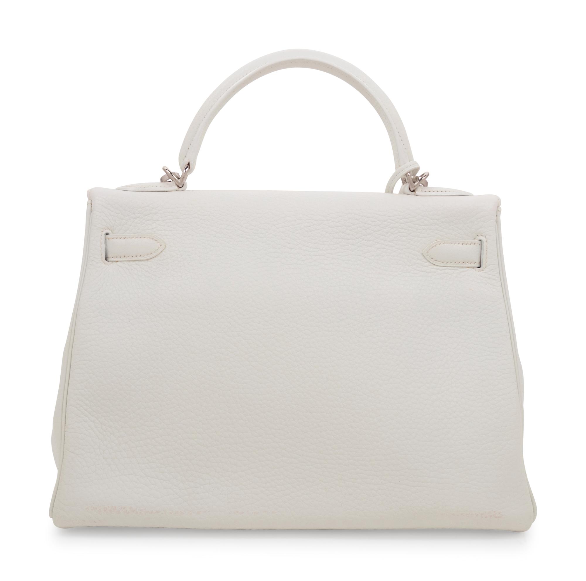 Hermès White Leather 32cm Kelly Bag, 2004