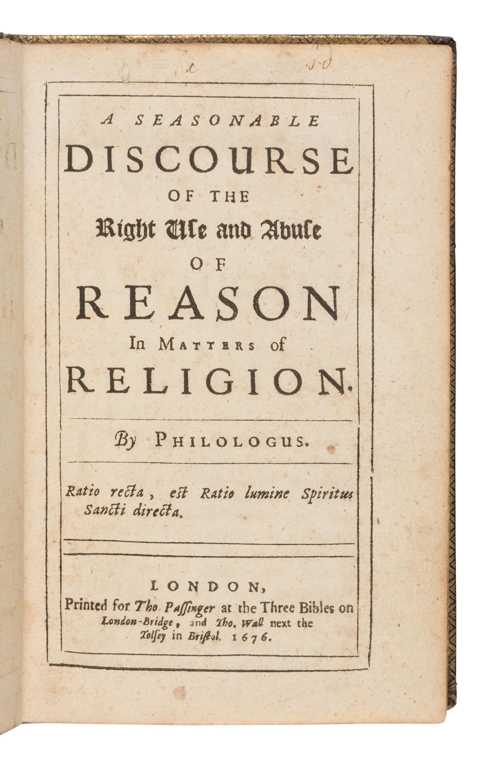 [Religion] Troughton, William. A Seasonable Discourse of the Right Use and Abuse of Reason in Matters of Religion