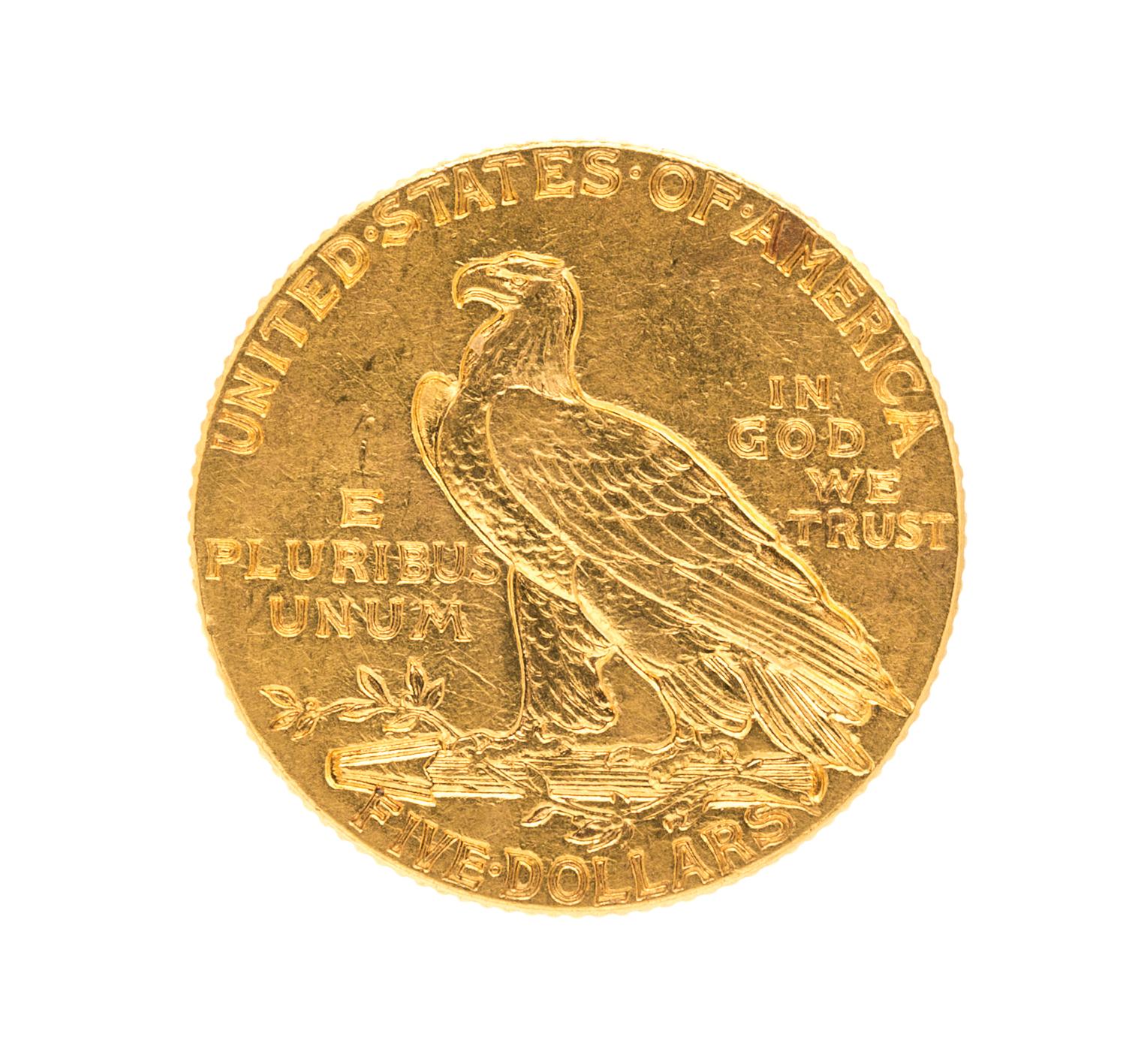United States of America (1913) — Gold $5.00 Indian Head Coin