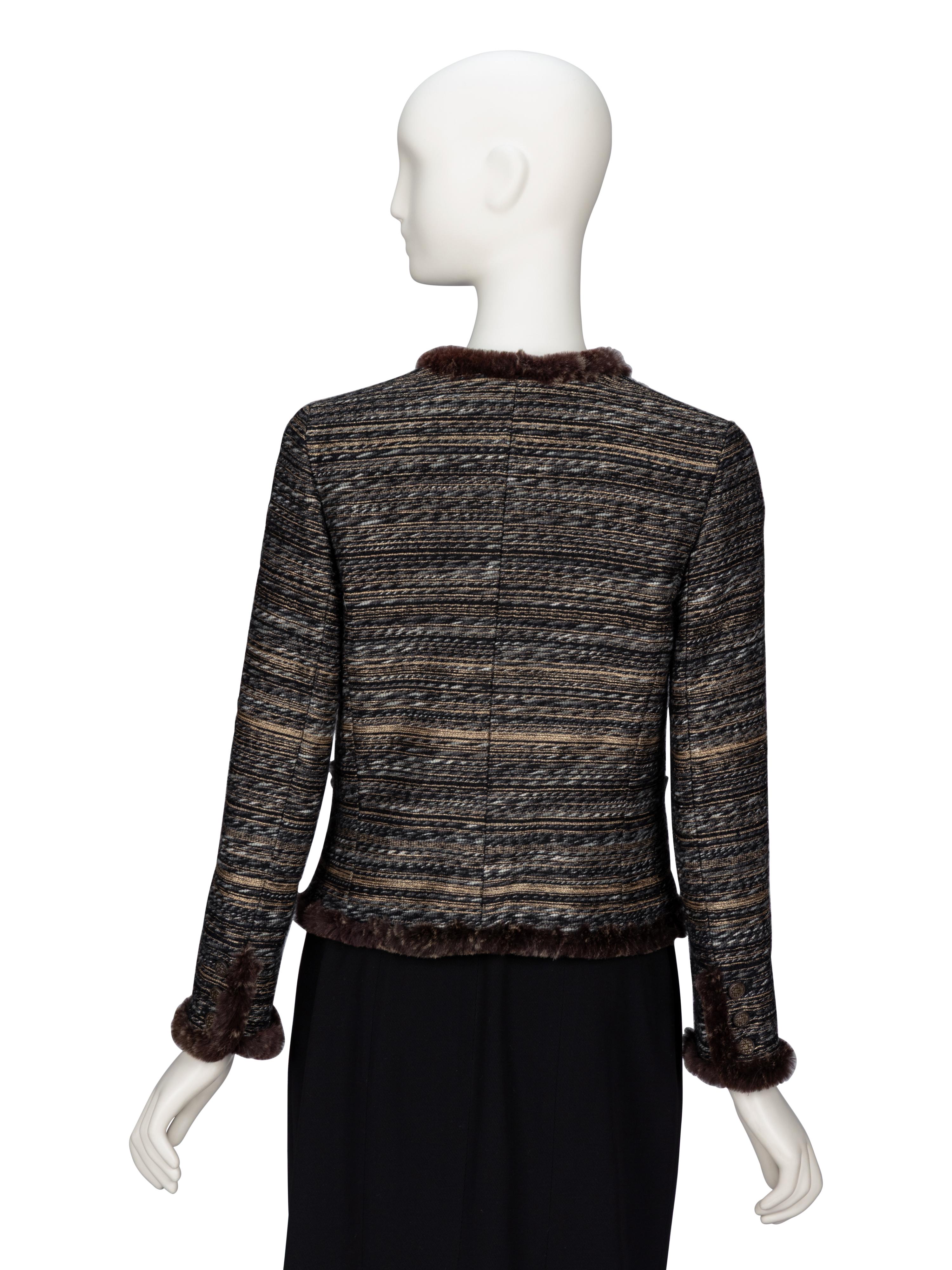 Chanel, Fur-Trimmed Cardigan Jacket