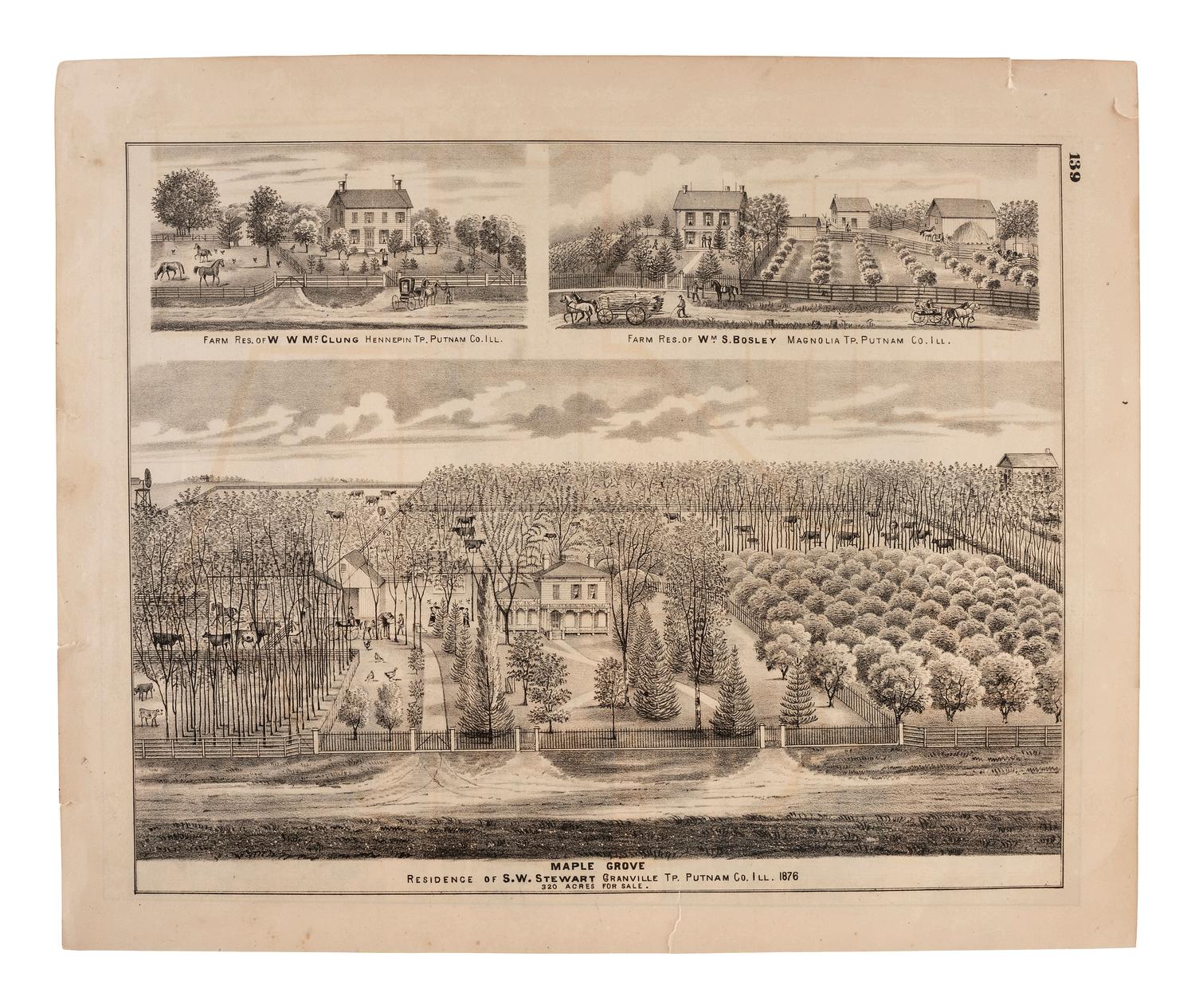 [CHICAGO]. A group of engravings and prints of Chicago and other areas of Illinois.