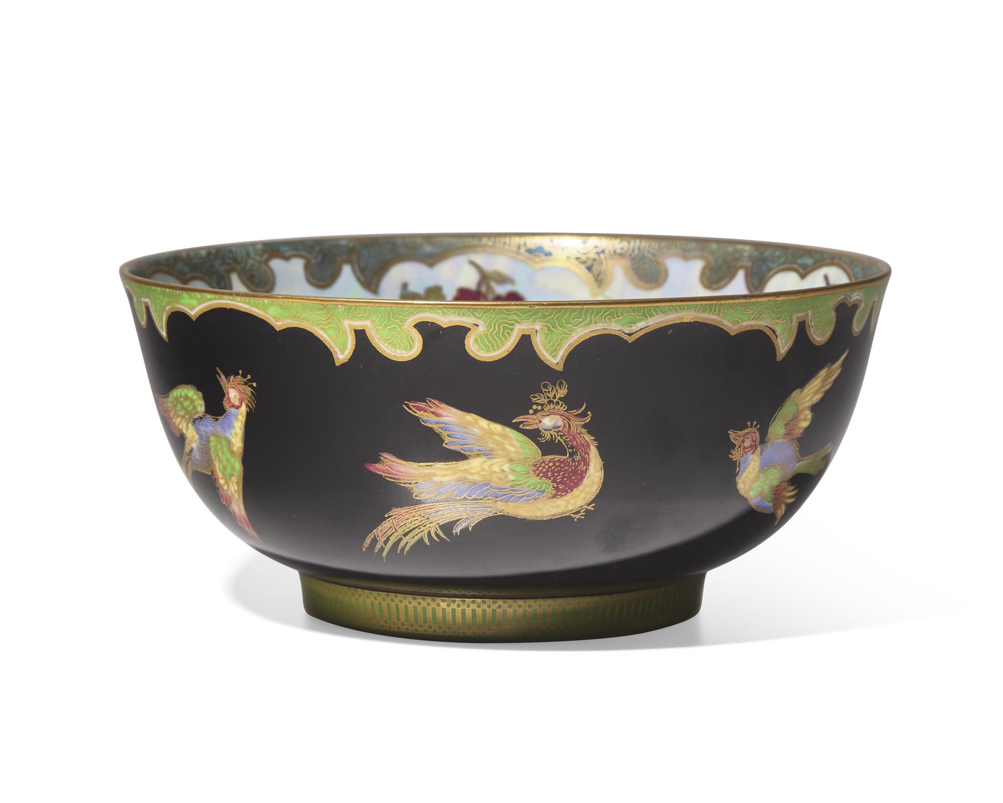 A Wedgwood Lustreware 'Crane and Rock' Imperial Bowl