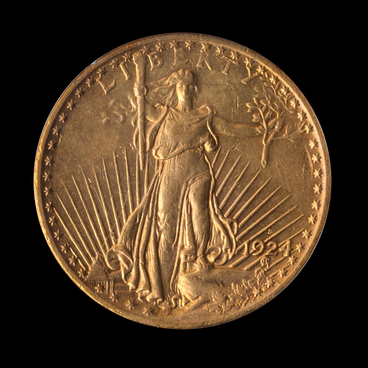 A United States 1924-S St. Gaudens $20 Gold Coin