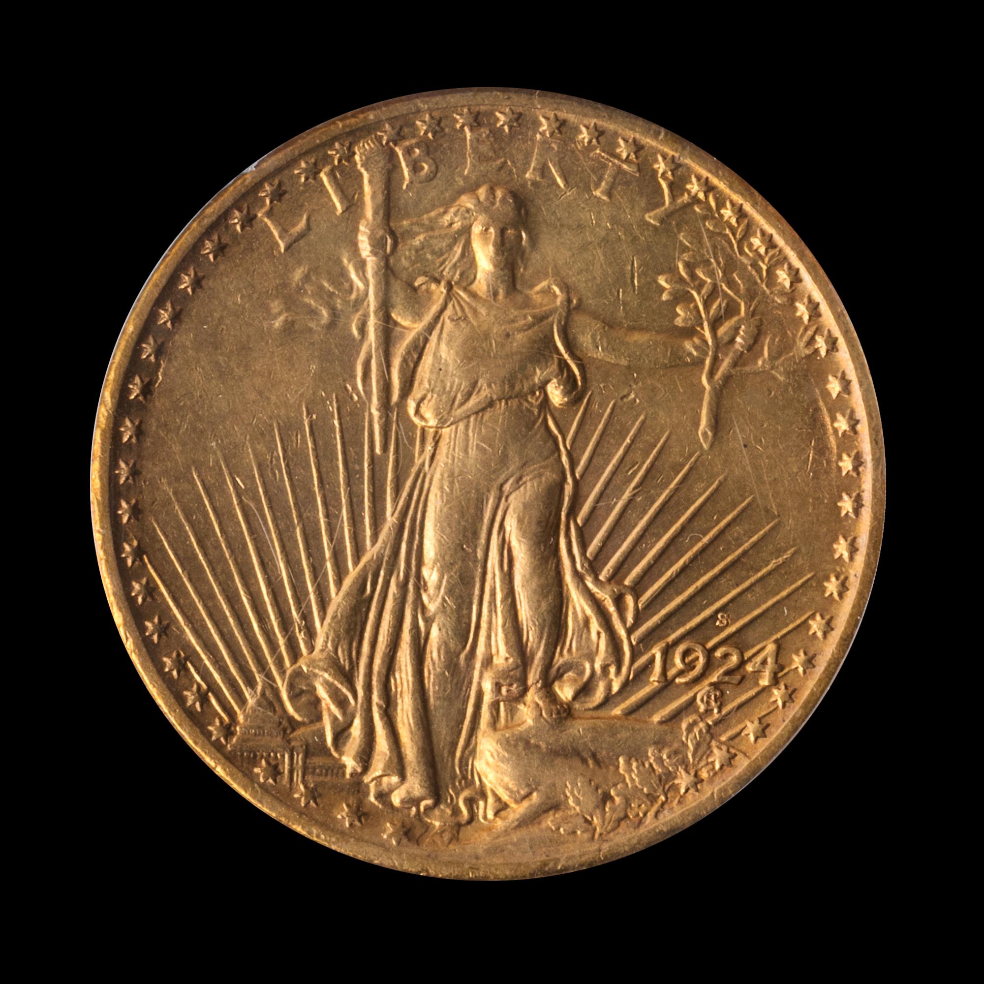 A United States 1924-S St. Gaudens $20 Gold Coin