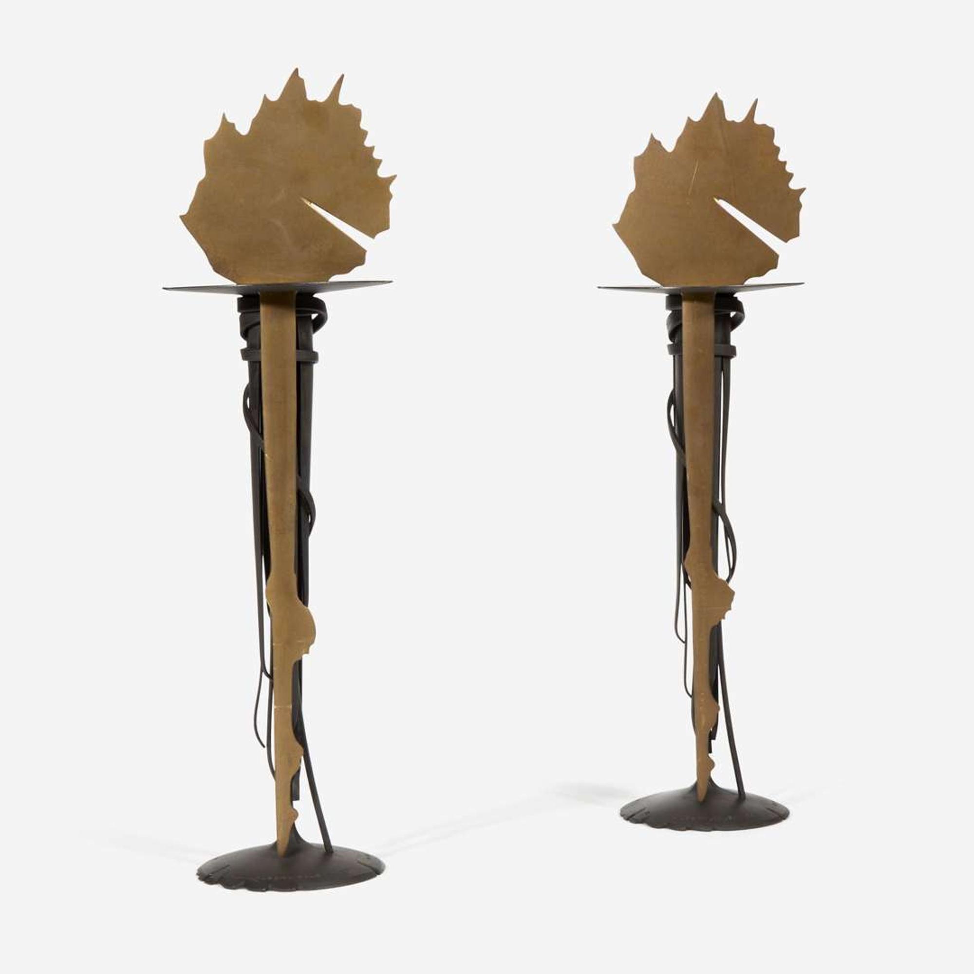 Albert Paley (American, b. 1944) Pair of "Sunrise" Candleholders, Designed for the American Ballet Theater, 1993